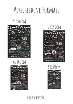 Meilensteintafel Chalkboard Geschenk 30. Geburtstag Personalisiert Geburtstagstafel Frau Mann Chalk O Classic (12)