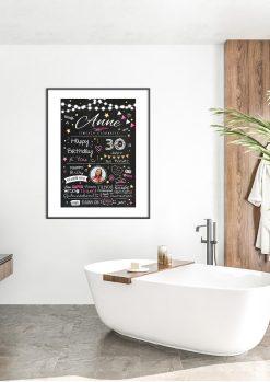 Meilensteintafel Chalkboard Geschenk 30. Geburtstag Personalisiert Geburtstagstafel Frau Mann Chalk O Classic (5)