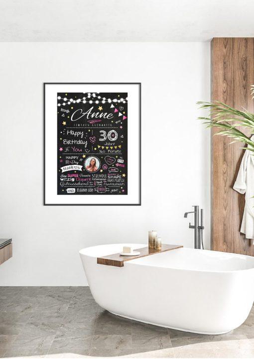 Meilensteintafel Chalkboard Geschenk 30. Geburtstag Personalisiert Geburtstagstafel Frau Mann Chalk O Classic (5)