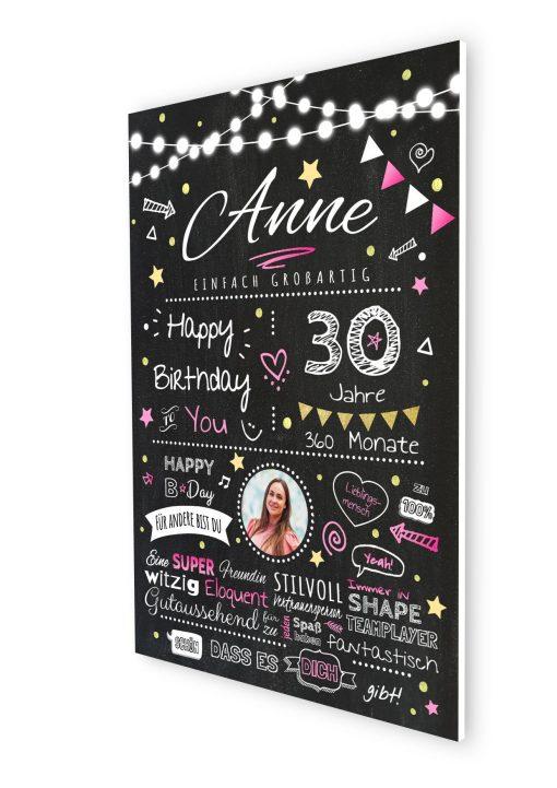 Meilensteintafel Chalkboard Geschenk 30. Geburtstag Personalisiert Geburtstagstafel Frau Mann Chalk O Classic (7)