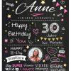 Meilensteintafel Chalkboard Geschenk 30. Geburtstag Personalisiert Geburtstagstafel Frau Mann Chalk O Classic Rosa