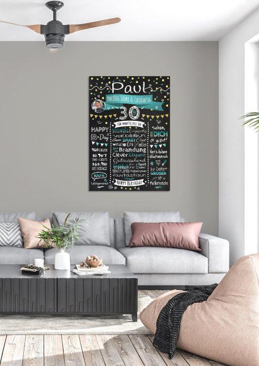 Meilensteintafel Chalkboard Geschenk 30. Geburtstag Personalisiert Geburtstagstafel Klassik Mann Frau (1)03