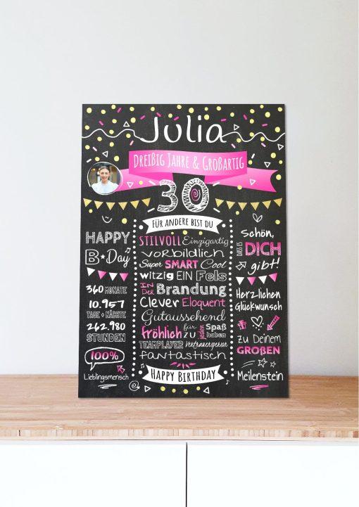 Meilensteintafel Chalkboard Geschenk 30. Geburtstag Personalisiert Geburtstagstafel Klassik Mann Frau (1)06