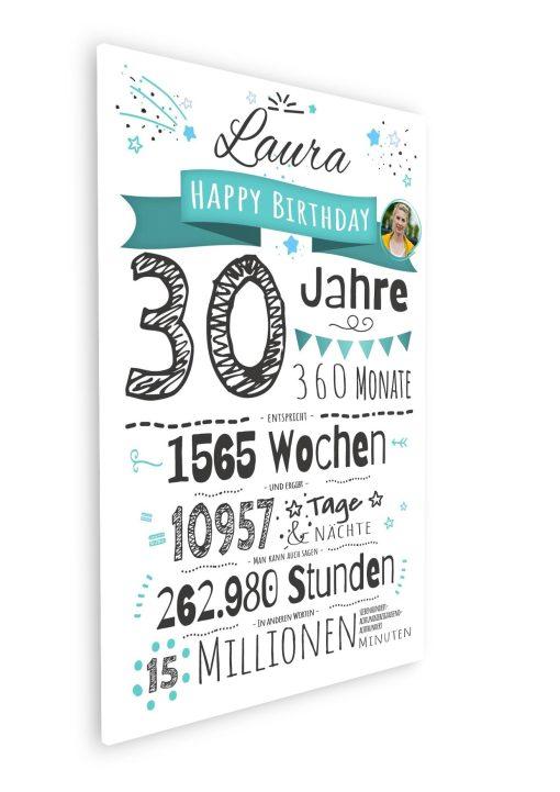 Meilensteintafel Chalkboard Geschenk 30. Geburtstag Personalisiert Mann Frau Geburtstagstafel Zahlenspaß08