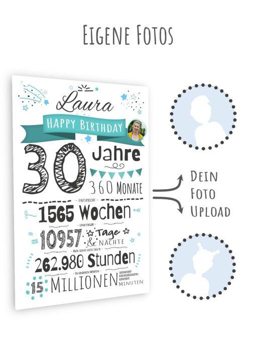 Meilensteintafel Chalkboard Geschenk 30. Geburtstag Personalisiert Mann Frau Geburtstagstafel Zahlenspaß11