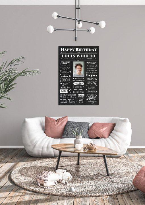 Meilensteintafel Chalkboard Geschenk 40. Geburtstag Zeitung Geburtstagsposter Jahrgangsposter Personalisiert Frau Mann Happy Birthday (4)