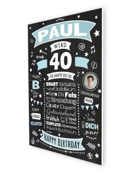 Meilensteintafel Chalkboard Geschenk 40. Geburtstag Personalisiert Geburtstagsposter Frau Mann Retro Classic07