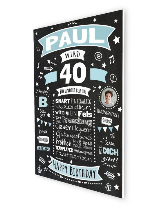 Meilensteintafel Chalkboard Geschenk 40. Geburtstag Personalisiert Geburtstagsposter Frau Mann Retro Classic07