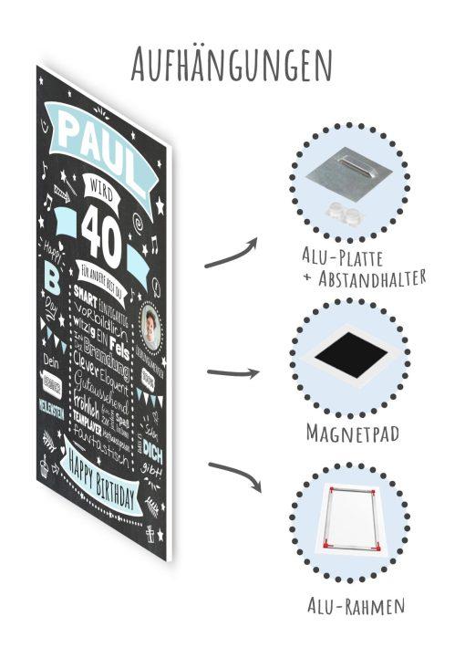 Meilensteintafel Chalkboard Geschenk 40. Geburtstag Personalisiert Geburtstagsposter Frau Mann Retro Classic10