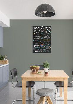 Meilensteintafel Chalkboard Geschenk 40. Geburtstag Personalisiert Geburtstagstafel Frau Mann Chalk O Classic (2)
