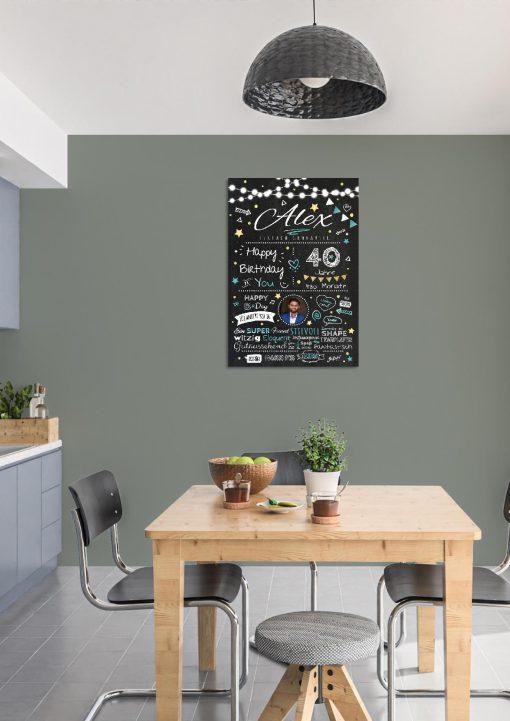Meilensteintafel Chalkboard Geschenk 40. Geburtstag Personalisiert Geburtstagstafel Frau Mann Chalk O Classic (2)