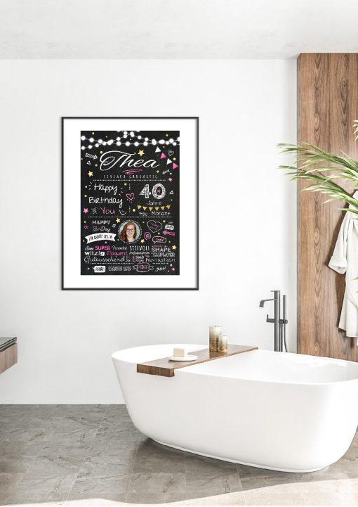 Meilensteintafel Chalkboard Geschenk 40. Geburtstag Personalisiert Geburtstagstafel Frau Mann Chalk O Classic (5)