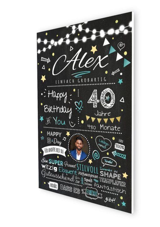 Meilensteintafel Chalkboard Geschenk 40. Geburtstag Personalisiert Geburtstagstafel Frau Mann Chalk O Classic (7)