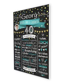 Meilensteintafel Chalkboard Geschenk 40. Geburtstag Personalisiert Geburtstagstafel Klassik Mann Frau07