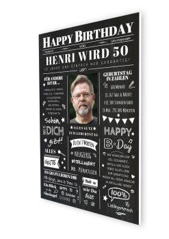 Meilensteintafel Chalkboard Geschenk 50. Geburtstag Zeitung Geburtstagsposter Jahrgangsposter Personalisiert Frau Mann Happy Birthday (6)