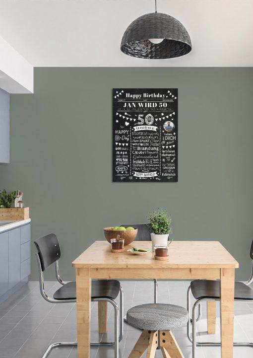 Meilensteintafel Chalkboard Geschenk 50. Geburtstag Zeitung Personalisiert Geburtstagstafel Mann Frau Klassik02