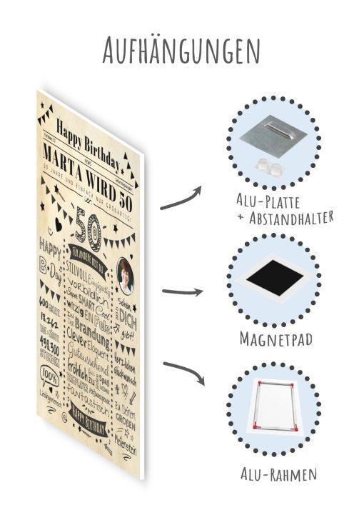 Meilensteintafel Chalkboard Geschenk 50. Geburtstag Zeitung Personalisiert Geburtstagstafel Mann Frau Klassik10