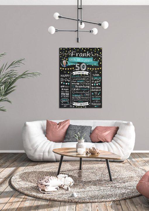 Meilensteintafel Chalkboard Geschenk 50. Geburtstag Personalisiert Geburtstagstafel Klassik Mann Frau04