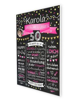Meilensteintafel Chalkboard Geschenk 50. Geburtstag Personalisiert Geburtstagstafel Klassik Mann Frau07