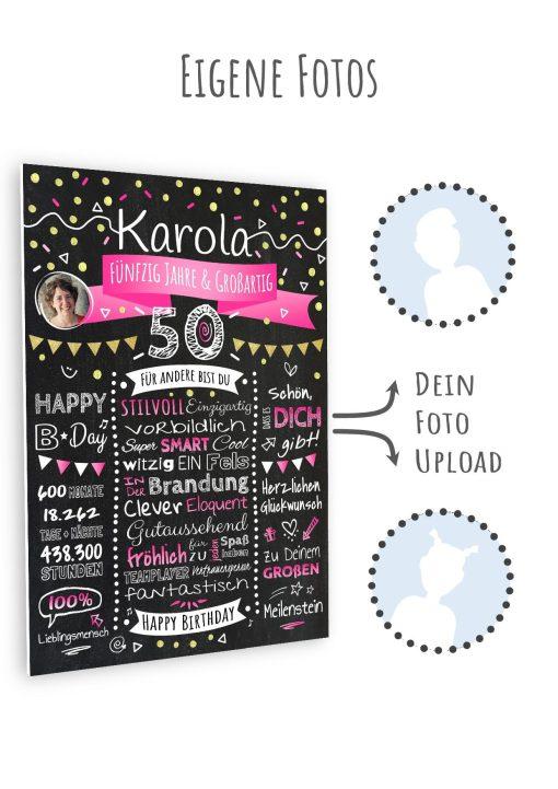 Meilensteintafel Chalkboard Geschenk 50. Geburtstag Personalisiert Geburtstagstafel Klassik Mann Frau11