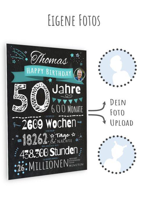 Meilensteintafel Chalkboard Geschenk 50. Geburtstag Personalisiert Mann Frau Geburtstagstafel Zahlenspaß (11)