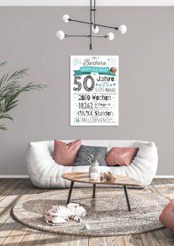 Meilensteintafel Chalkboard Geschenk 50. Geburtstag Personalisiert Mann Frau Geburtstagstafel Zahlenspaß (4)