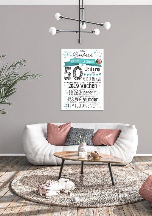 Meilensteintafel Chalkboard Geschenk 50. Geburtstag Personalisiert Mann Frau Geburtstagstafel Zahlenspaß (4)
