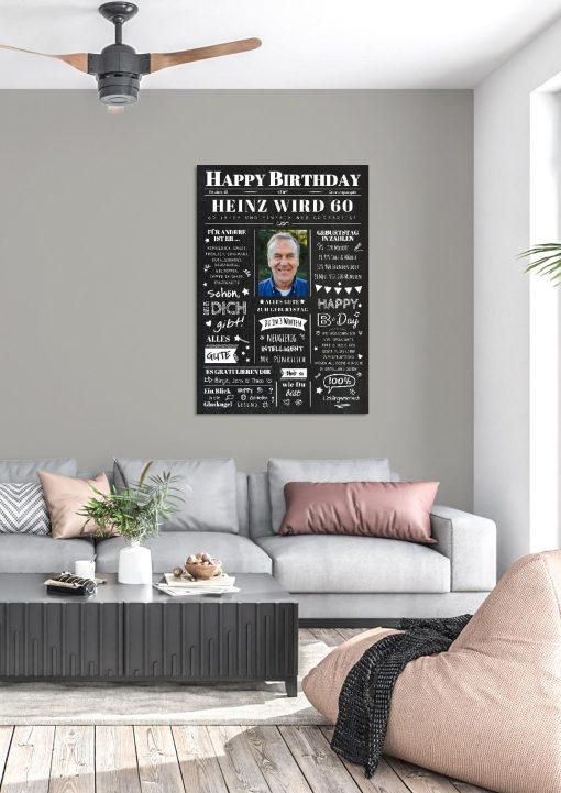 Meilensteintafel Chalkboard Geschenk 60. Geburtstag Zeitung Geburtstagsposter Jahrgangsposter Personalisiert Frau Mann Happy Birthday (3)