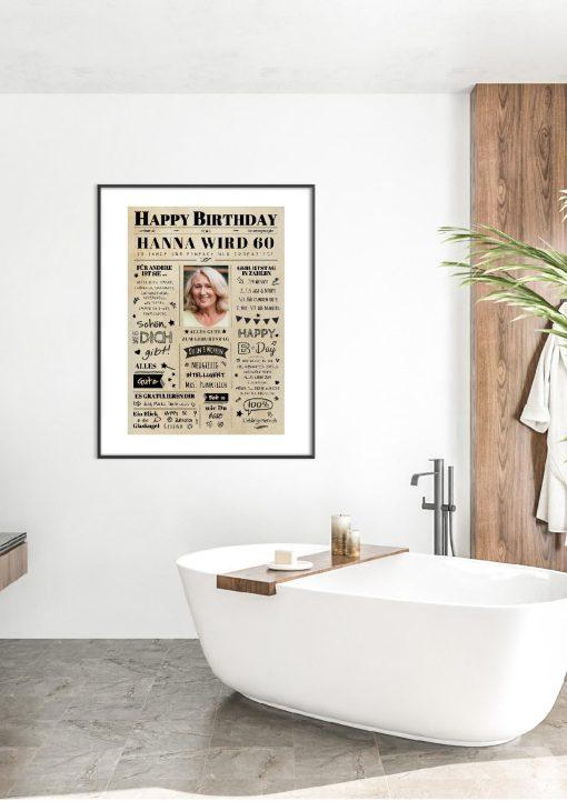 Meilensteintafel Chalkboard Geschenk 60. Geburtstag Zeitung Geburtstagsposter Jahrgangsposter Personalisiert Frau Mann Happy Birthday (5)