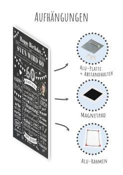Meilensteintafel Chalkboard Geschenk 60. Geburtstag Zeitung Personalisiert Geburtstagstafel Mann Frau Klassik10