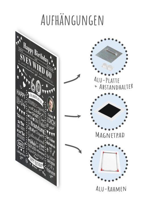 Meilensteintafel Chalkboard Geschenk 60. Geburtstag Zeitung Personalisiert Geburtstagstafel Mann Frau Klassik10