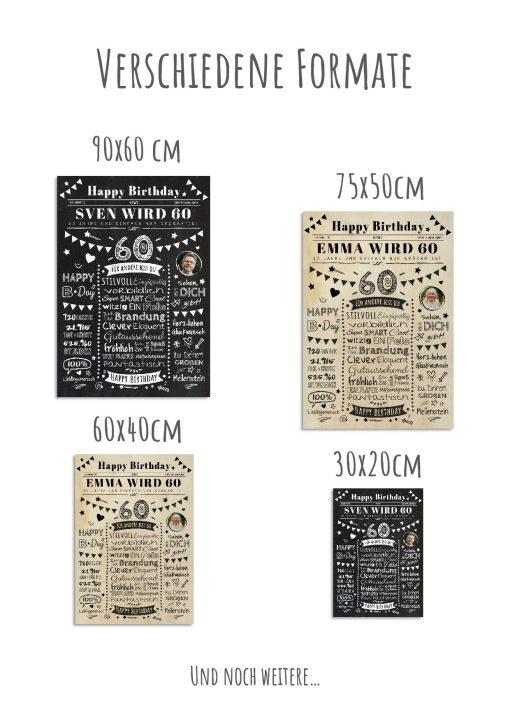 Meilensteintafel Chalkboard Geschenk 60. Geburtstag Zeitung Personalisiert Geburtstagstafel Mann Frau Klassik12