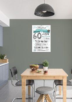 Meilensteintafel Chalkboard Geschenk 60. Geburtstag Personalisiert Frau Mann Geburtstagstafel Zahlenspaß (2)