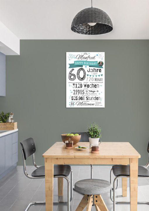 Meilensteintafel Chalkboard Geschenk 60. Geburtstag Personalisiert Frau Mann Geburtstagstafel Zahlenspaß (2)