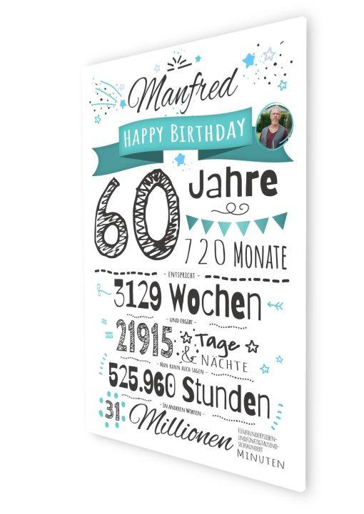 Meilensteintafel Chalkboard Geschenk 60. Geburtstag Personalisiert Frau Mann Geburtstagstafel Zahlenspaß (7)