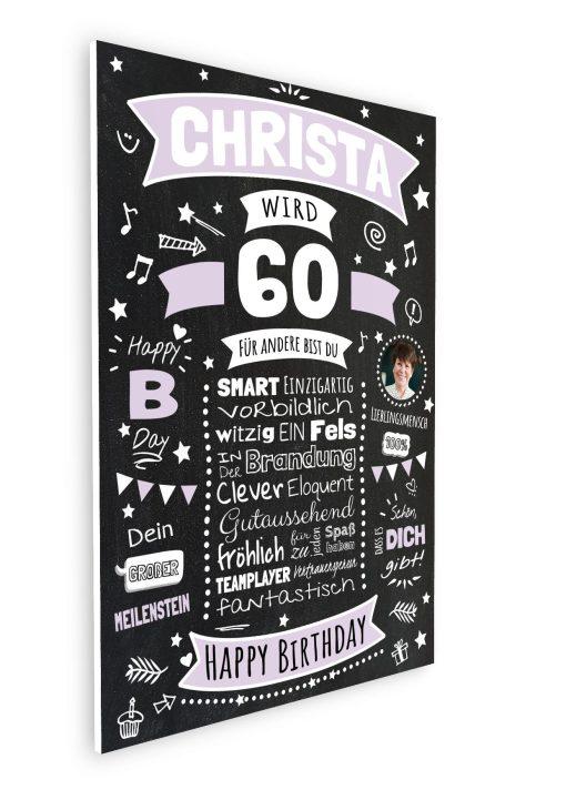 Meilensteintafel Chalkboard Geschenk 60. Geburtstag Personalisiert Geburtstagsposter Frau Mann Retro Classic08