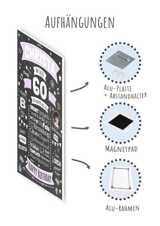 Meilensteintafel Chalkboard Geschenk 60. Geburtstag Personalisiert Geburtstagsposter Frau Mann Retro Classic10