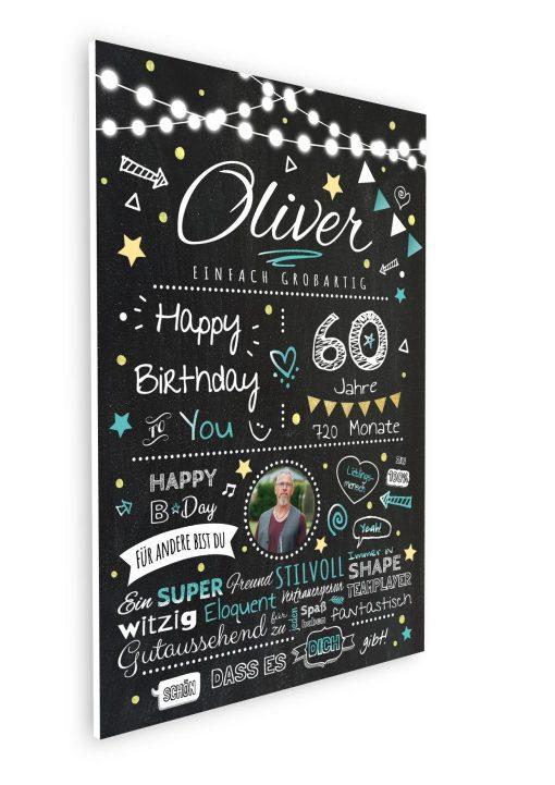 Meilensteintafel Chalkboard Geschenk 60. Geburtstag Personalisiert Geburtstagstafel Frau Mann Chalk O Classic (8)