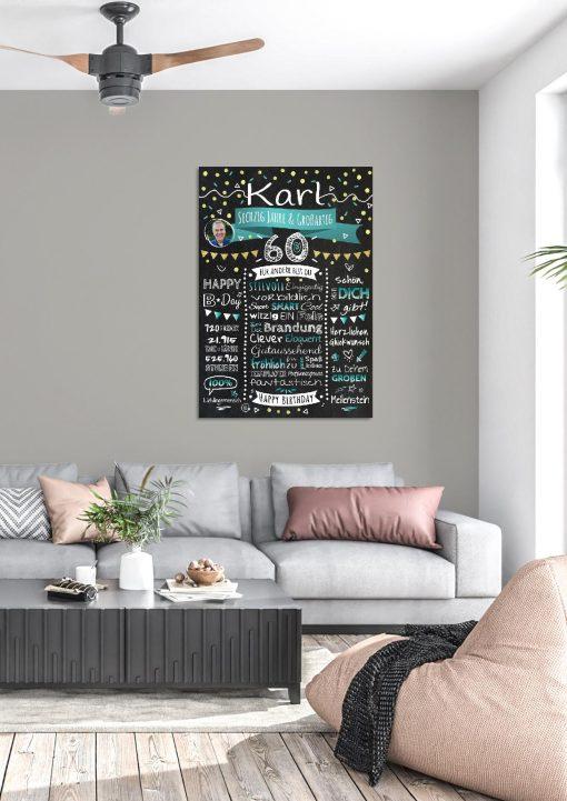 Meilensteintafel Chalkboard Geschenk 60. Geburtstag Personalisiert Geburtstagstafel Klassik Mann Frau03