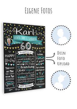 Meilensteintafel Chalkboard Geschenk 60. Geburtstag Personalisiert Geburtstagstafel Klassik Mann Frau11