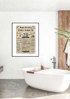 Meilensteintafel Chalkboard Geschenk 70. Geburtstag Zeitung Personalisiert Geburtstagstafel Mann Frau Klassik05