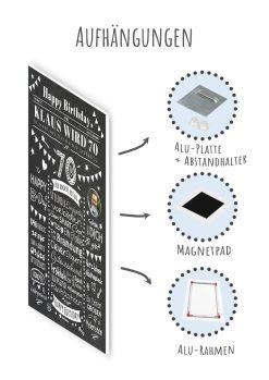 Meilensteintafel Chalkboard Geschenk 70. Geburtstag Zeitung Personalisiert Geburtstagstafel Mann Frau Klassik10