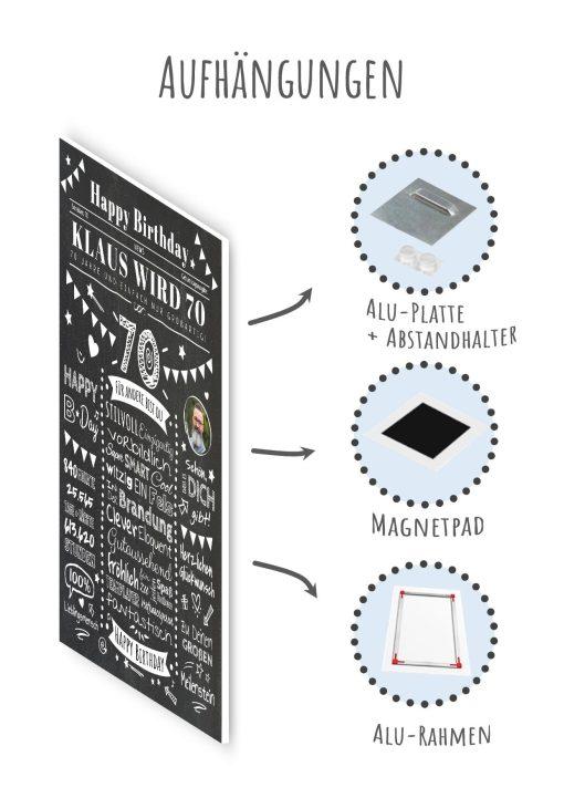 Meilensteintafel Chalkboard Geschenk 70. Geburtstag Zeitung Personalisiert Geburtstagstafel Mann Frau Klassik10