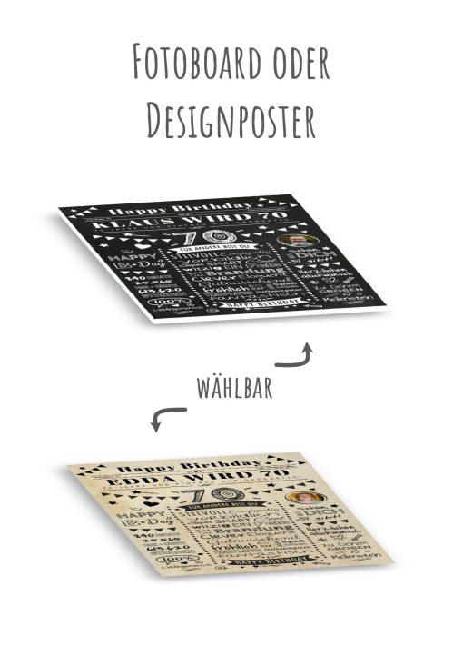 Meilensteintafel Chalkboard Geschenk 70. Geburtstag Zeitung Personalisiert Geburtstagstafel Mann Frau Klassik13