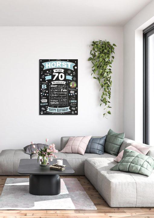 Meilensteintafel Chalkboard Geschenk 70. Geburtstag Personalisiert Geburtstagsposter Frau Mann Retro Classic01