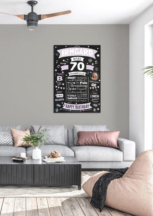 Meilensteintafel Chalkboard Geschenk 70. Geburtstag Personalisiert Geburtstagsposter Frau Mann Retro Classic03