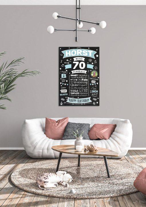 Meilensteintafel Chalkboard Geschenk 70. Geburtstag Personalisiert Geburtstagsposter Frau Mann Retro Classic04