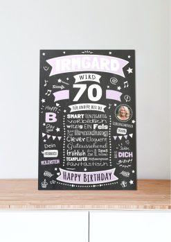 Meilensteintafel Chalkboard Geschenk 70. Geburtstag Personalisiert Geburtstagsposter Frau Mann Retro Classic06