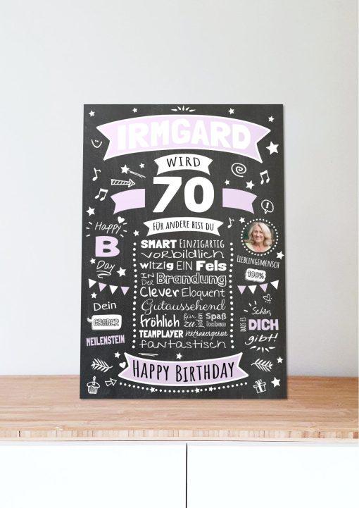 Meilensteintafel Chalkboard Geschenk 70. Geburtstag Personalisiert Geburtstagsposter Frau Mann Retro Classic06