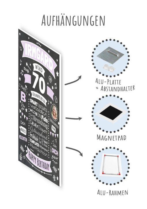 Meilensteintafel Chalkboard Geschenk 70. Geburtstag Personalisiert Geburtstagsposter Frau Mann Retro Classic10
